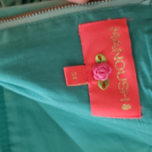Top Bustier Manoush Vert Menthe Velours Dentelle Dorée - Taille 4 - Neuf Sans étiquettes